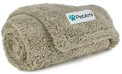 PetAmi Manta Impermeable y esponjosa para Perros pequeños y medianos, Manta de Sherpa Suave y cálida a Prueba de orina para Mascotas, Funda de sofá Reversible para Gatos y Cachorros, Protector de