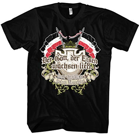 Der Gott der Eisen wachsen ließ Männer und Herren T-Shirt | Deutschland Wikinger Revolution Germanen Odin Zitat (XXL)