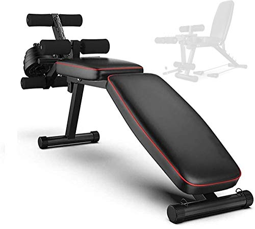 LJBOZ Hantelbank Schragbank Flachbank Trainingsbank Klappbar, Verstellbare Hantelbank mit Beinverlängerung und Beincurl, Gewichtheben Ab Bench, Sit Up Bench, Home Training Gym