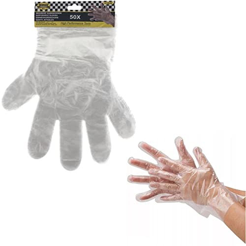 HÖFFTECH Einweghandschuhe 50er Set Einmalhandschuhe PE-Handschuhe Plastikhandschuhe