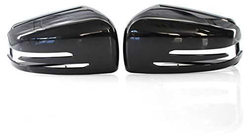 Auto Seitenspiegelabdeckung,MoreChioce 1 Paar ABS Links und Rechts Spiegelkappen Auto Spiegel Abdeckkappe Außenspiegel Abdeckung Kompatibel mit W176 B W246 C W204 E W212 S W221 2006-2018,Schwarz