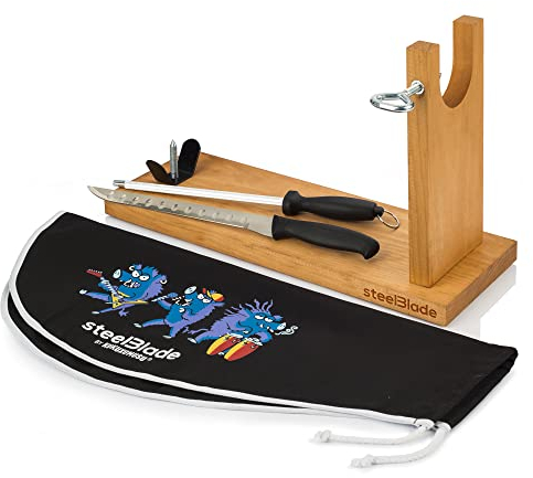 Steelblade Banqueta Jabarock Couvre Kukuxumusu + Couteau Fusil-Support idéal pour Jambon et palettes, Bois