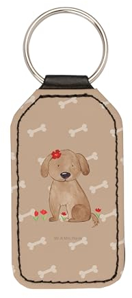 Mr. & Mrs. Panda Rechteckig Schlüsselanhänger Hund Dame - Geschenk, liebenswert, Taschenanhänger, Frauchen, Tierliebhaber, Liebe, Schutzengel,