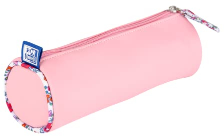 Oxford Trousse à Crayons en polyuréthane Durable, Motif Floral, Rose Pastel