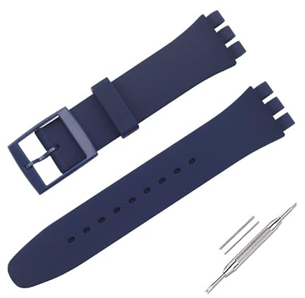 Cinturino per orologio da polso in silicone impermeabile,cinturino orologio (20mm, blu navy)