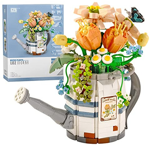 MEIEST Mini Building Blocks Watering Pot Bonsai Plant Model Set,Particle Flower Succulent Botanical Collection Construction Building Bricks Toy,Home Decor