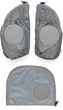 ergobag Seitentaschen Zip-Set mit Reflektorstreifen Sicherheits-Set, pack, cubo und light gekauft nach Juli 2019, Set 3-teilig Reflex - Silber, Einheitsgröße