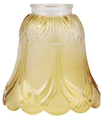 CALLARON Pantalla de Lámpara Tulipa Cristal Dorado para Lámpara de Pared o Mesa, Tamaño Aprox. 13 x 12,5 x 12,5 cm