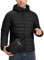 Pioneer Camp Leichte verstaubare Pufferjacke für Herren, mit Kapuze, isoliert, thermisch, bauschig, Winterjacken für Laufen, Reisen, Schwarz, S