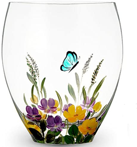 Nobile Glassware Dancing Butterfly Curved Vase - 21cm 2324-22