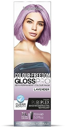 Colour-Freedom Gloss Pro 150ml Lavendar Semi-Permanent Hair Colour - Ultra-Vibrant Vegan Colour Mask with PurePlex | Ammonia Free Colour Lasts Up To 6-10 Washes