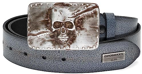 Cipo & Baxx Herren Gürtel CG170-bans Smoked Grey 85cm x 3,8cm
