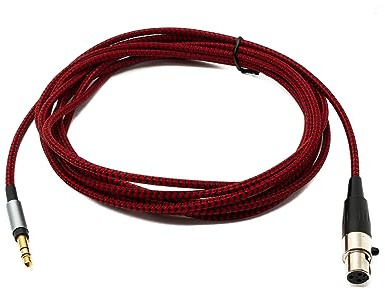 System-S Câble audio tressé avec prise jack 3,5 mm vers mini XLR femelle Rouge 3 m