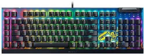 Razer BlackWidow V4 X Mechanical Gaming Keyboard: Yellow Switches Linear & Silent - 6 Macro Keys - Chroma RGB - Doubleshot ABS Keycaps - Sound Dampening & Stabilizers - Fortnite Edition