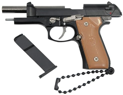 Gunyoo 92F Mini Porte-clés Pistolet Modèle Tactique Pistolet Chaîne de clés Modèle de Pistolet Porte-clés Sac Pendentif Ornement Collection pour Hommes Fan de l'armée Garçons Cadeau