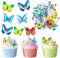 40 Stück Muffin Deko Schmetterlinge, Schmetterlinge Cupcake Deko Cupcake Topper Torte Kuchen Deko, Geburtstag Hochzeit Party Tortendeko Kuchendeko Geburtstagsdeko für Kinder Mädchen
