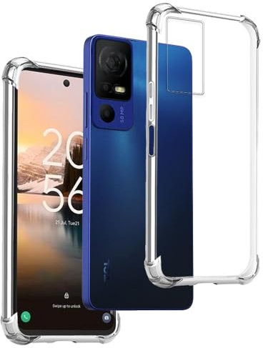 REY Coque Anti-Shock pour TCL 40 NXTPAPER 5G - TCL 40 XE 5G, TPU Transparent en Silicone Antichoc