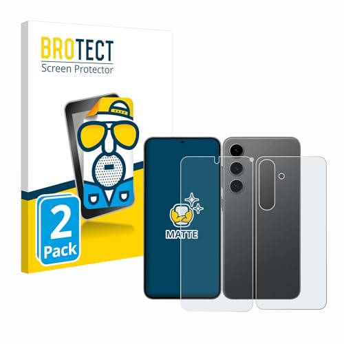 BROTECT Schutzfolie für Samsung Galaxy S24 | (Display+Rückseite) 2 Stück Entspiegelnder Displayschutz Made in Germany Matte Folie Anti-Reflex Einfache Montage