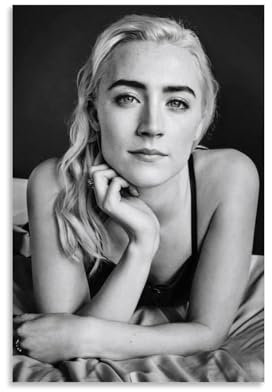 Saoirse Ronan Schwarz-Weiß-Poster, coole Kunstwerke, Gemälde, Wandkunst, Leinwanddrucke, hängendes Bild, Heimdekoration, Geschenkidee, 40 x 60 cm