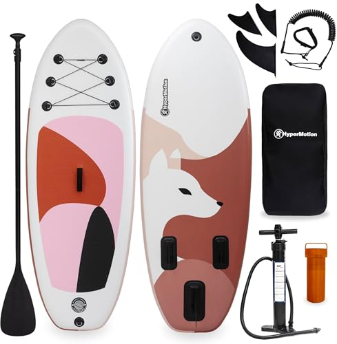 HyperMotion SUP Board für Kinder 215 cm – Aufblasbares Stand Up Paddle Set mit Paddel, Pumpe und Rucksack – Belastbar bis 130 kg – Sicher, leicht und ideal für Anfänger