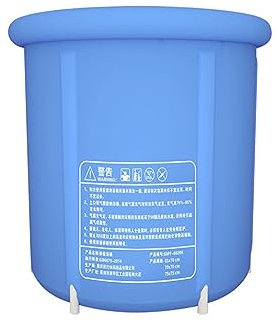 Ice Bath Tub for Adults with Lid Inflatable Bathtub with Pump Portable Tub for Adults with Drain Hose Suitable for Hot Water Bath and Ice Bath (D65*H70 cm)