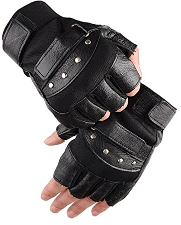 ONDIAN Fingerlose Herrenhandschuhe aus Leder Herren -Taktische Halbfinger -Leder -Fitnessstudio -Handschuhe