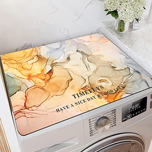 QHanky Housse de Réfrigérateur 65 * 90cm,Tapis de Bain Diatomite,Pare-poussière du Réfrigérateur Convient pour Lave-Linge Réfrigérateur,Couvercle Anti-poussière pour Machine à Laver