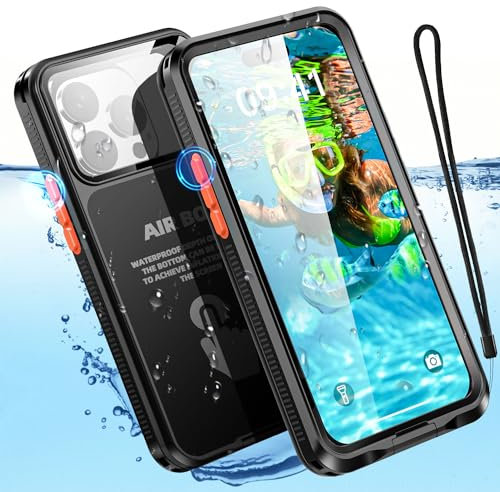 AICase Button-Fit Waterproof Phone Pouch Case for iPhone 6.7-12 Pro Max/13 14 15 Pro Max/14 Plus/15 Plus, Underwater Touchscreen Water Proof Case for Beach/Swimming/Water Park/Snorkeling