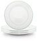 Happy Homewares Premium Set of 4 White Side Plates with Elegant Thin Green Rim - Durable, Stylish Dinnerware for Modern Table Settings