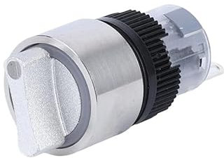 LLBOGRGGN 19mm Self-Return Momentary Self-Locking FixationWaterproof DPDT Illuminated Metal Selector Rotary Switch 2/3 Position with LED Harness,3-9V(5V)