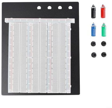 zeroupshop Breadboard 2390 Tie Point Interlocking Solderless Prototype PCB Board, 4 Power Rails for Proto Shield Distribution Connection Blocks solderless circuit board kit