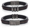 Glooraca Personalisierte Armbänder für Männer Benutzerdefinierte 1-5 Namen Leder Herren Armband Personalisierte Geschenke für Papa Ehemann Sohn