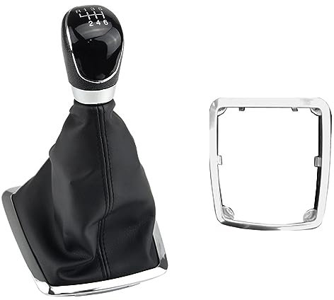 Wivplex, for Ford, for Focus, 2, for Mondeo, MK2 2004 2005 2007 2008 2009 2010 2011 Funda Protectora for Palanca de Cambios de Coche Perilla de Cambio de Marchas(Black 6 Speed A)