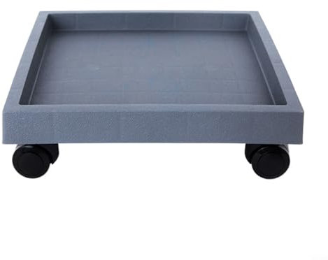 Bandeja cuadrada para macetas, planta con ruedas y bandeja de drenaje, soporte para plantas de alta resistencia para mover macetas grandes y pesadas (interior de 32,5 cm)