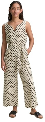 TOM TAILOR Damen 1046422 Jumpsuit, 38058-Natural Zig Zag Design, 36