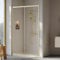 Ruwa 6mm Toughened Safety Glass Sliding Shower Door - 1900 x 1200mm - Brushed Brass - Balterley