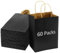 QWORK® 60 Stück Schwarz Geschenktüten aus Papier mit Griffen, kraftpapier tüten, 15 x 8 x 21 cm, für Partys, Verpackungen, Einkaufstasche, Einkaufstüten