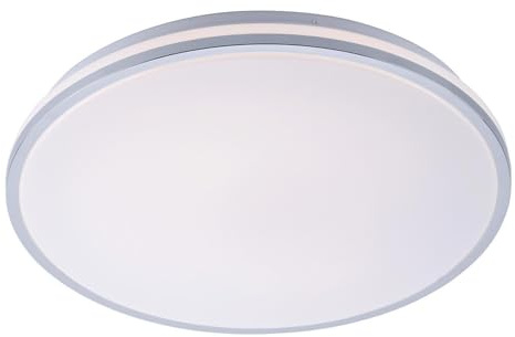 Just Light. LED Ceiling Light Diameter 49 cm Chrome White Plastic