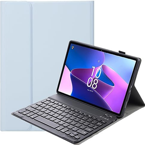 FKQLH Funda Teclado para Lenovo Idea Tab Pro 12,7'', QWERTY Layout Teclado Bluetooth Desmontable Inalámbrico Teclado Magnético Funda para Lenovo Idea Tab Pro Tablet 12,7 Pulgada, Azul