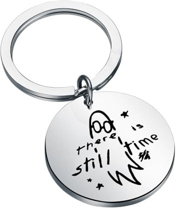 FAADBUK I Saw The TV Glow Movie Inspired Gift TV Glow Lover TV Glow Quote Keychain for TV Fan, Still Time Keychain, S