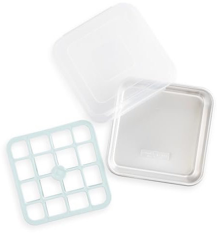 Nordic Ware Brownie Buddy Kit, 9-Inch Square Pan with Plastic Slicer and Lid