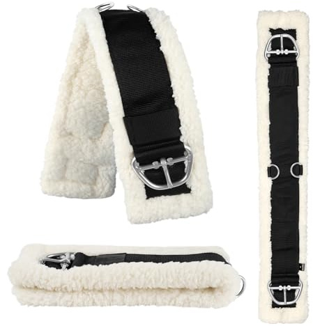 NVAAV Western Cinch Pferdegurt 71,1 cm – weiche 25 mm dicke Fleece-Polsterung und rutschfestes Nylon-Gurtband mit Edelstahlschnallen – bequem, langlebig und einfach zu installieren für Westernsättel