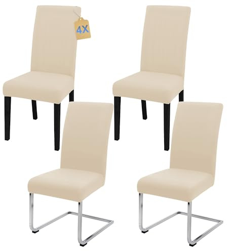 SUKAIKEQA Stuhlhussen 4 Stück Stretch Stuhlbezug für Esszimmerstühle