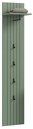 xonox.home Garderobenpaneel Station Wandgarderobe Wandpaneel B/H/T: 31x160x27 cm in Smoke Green Nachbildung
