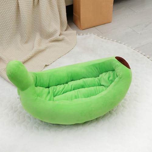 Hixingo Hundebett Waschbar für Grosse Mittelgroße Kleine, Flauschig Haustierbett Rechteckig mit rutschfest Weiche Flauschige Katzenbett für Balkon Wohnzimmer Reisen (Grüne Banane,XL)
