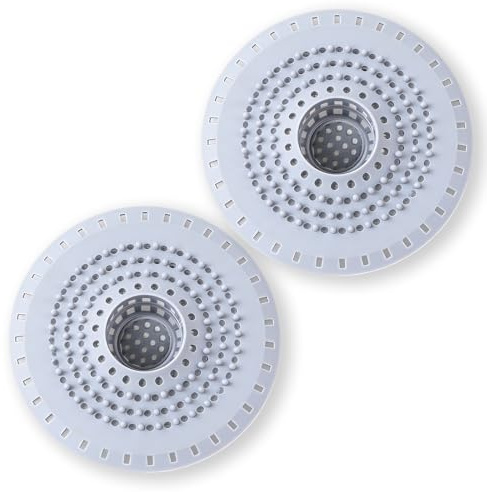 2Piezas Filtro de Baño de Silicona, Atrapa Pelos Ducha,Tapa Desague Lavabo Baño Plegable,Rejilla Fregadero Cocina Siliconas Protector de Drenaje Colador de Drenaje para Pelos