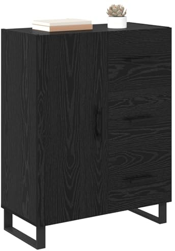 vidaXL Sideboard mit Schubladen Schwarz Eichen-Optik 69,5 x 34 x 90 cm