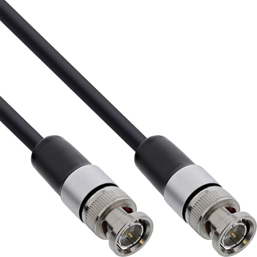 InLine Cavo coassiale BNC 12G-SDI 4K 60Hz 75 Ohm, cavo video professionale SDI con connettore BNC per installazioni Broadcast Studio AV, 2 m, 10802S
