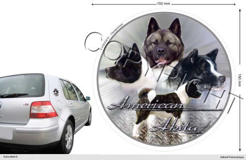 Pets-easy Circular Aufkleber Hund 15 cm Amerikanischer Akita