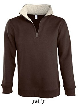 Sols - Scott - Herren Sweatshirt (1/4 Zip) , Chocolate , XL